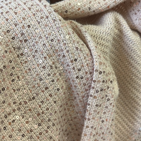 ECI New York Elegant Sequin-Embellished Jacket blazer blush rose gold sequins L - Picture 11 of 16